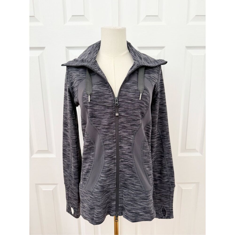 Lululemon Womens Wren Space‎ Dye Wren Hooded Full Zip Stride Jacket Size 6